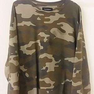 Mens l/s crewneck camo PACSUN LA sweater (boxy fit